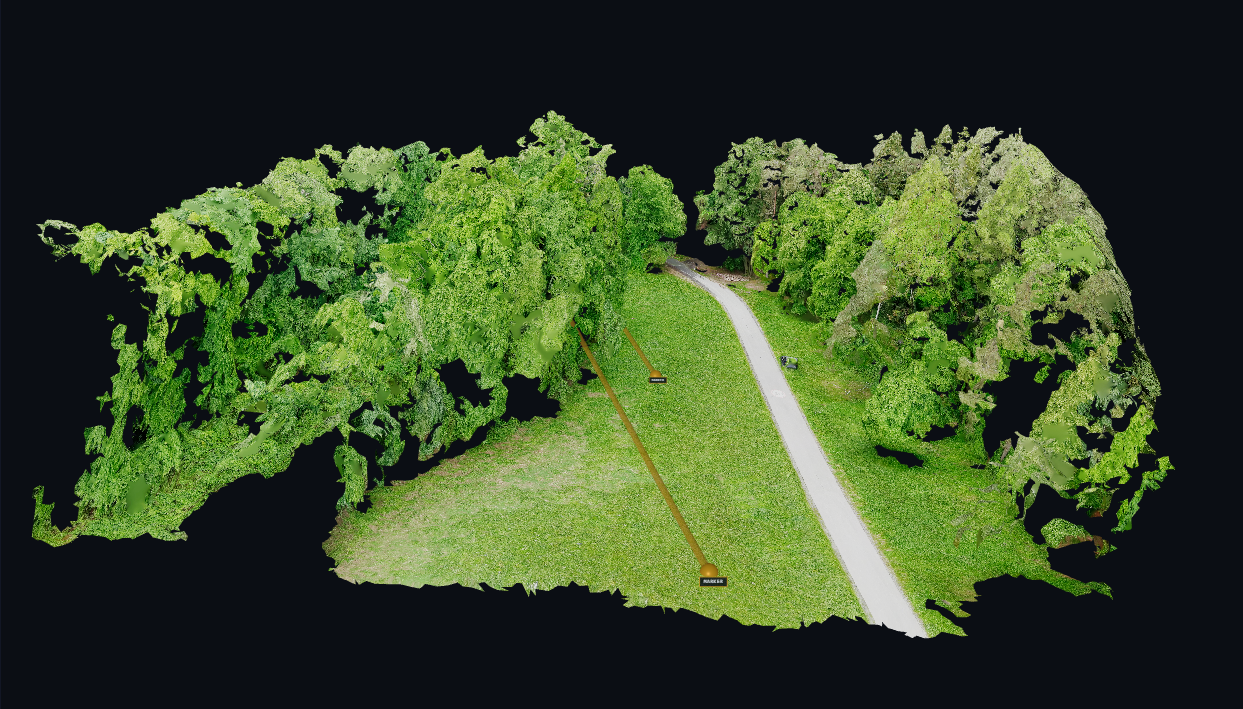 Orthorectified map with draw tools and placed access, vehicle, and hazard markers